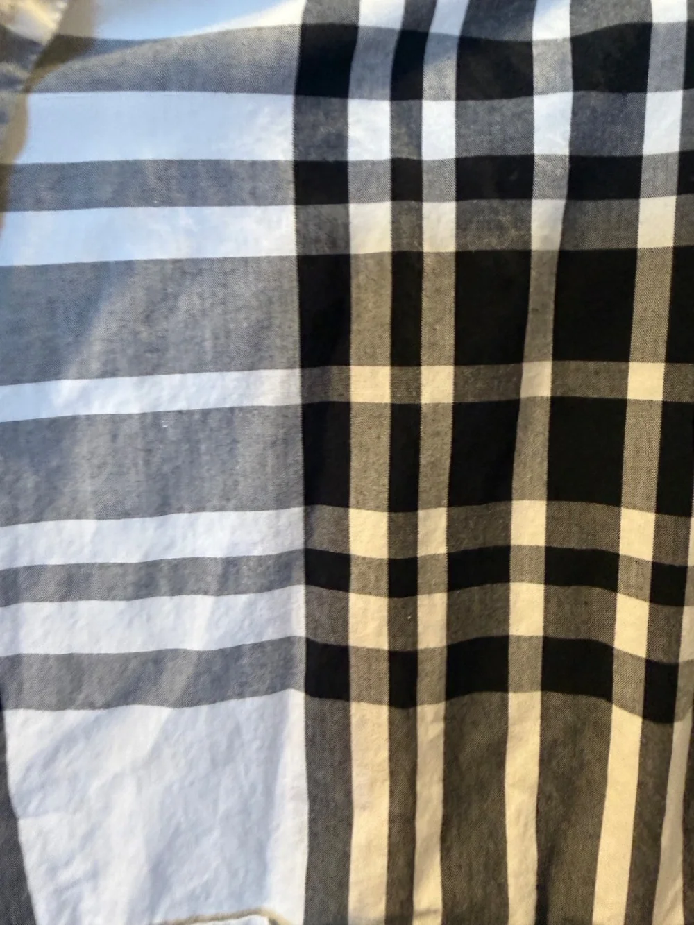 J. Crew Black White Plaid Relaxed Button Up Shirt Size XL